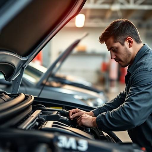 Technician working on a car engine at Precision Auto Solutions in Phoenix
